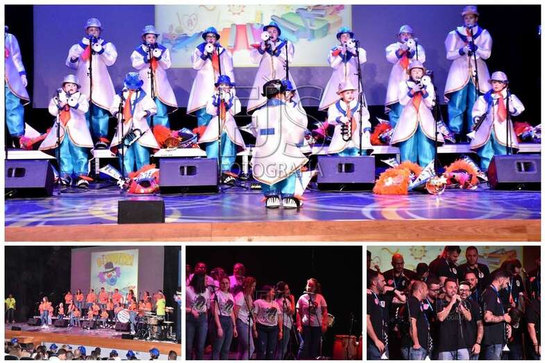 Diferentes momento del acto celebrado este domingo en el Teatro de Telde (Foto TA)